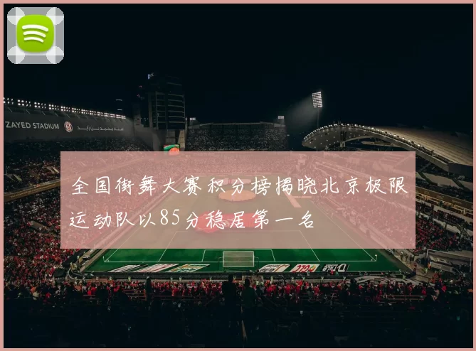 全国街舞大赛积分榜揭晓北京极限运动队以85分稳居第一名